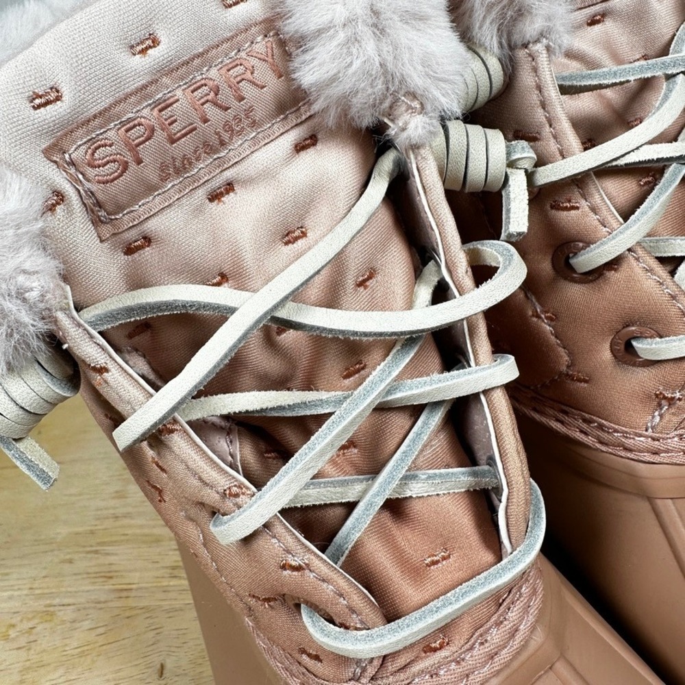 Sperry Saltwater Duck Boots Womens 5 Shibori Rose Pink Quilted STS87896 Rain NIB - Picture 9 of 11